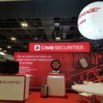 Exhibition booth for CIMB Securities at Invest Fair